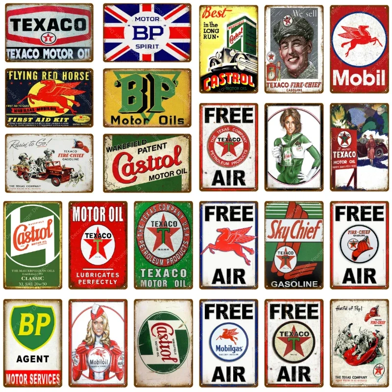 Vintage Collectible Plates - Vintage texaco sinais de óleo do