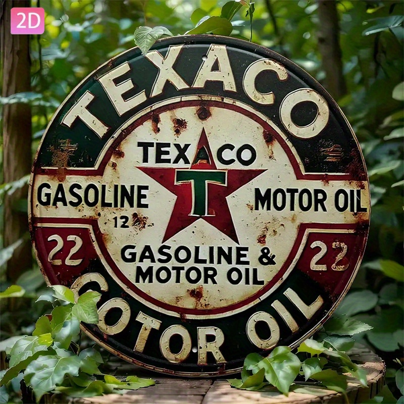 Vintage Collectible Plates - Placa de metal vintage da Texaco