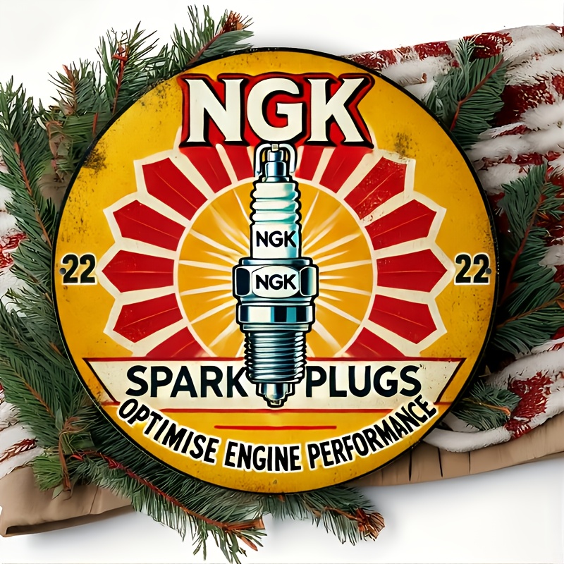 NGK Spark Plug Metal Tin Sign, - Vintage Collectible Plates avaliação e preço