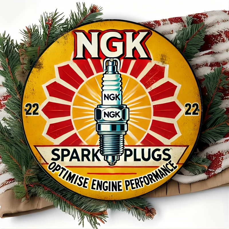 NGK Spark Plug Metal Tin Sign, - Vintage Collectible Plates avaliação e preço