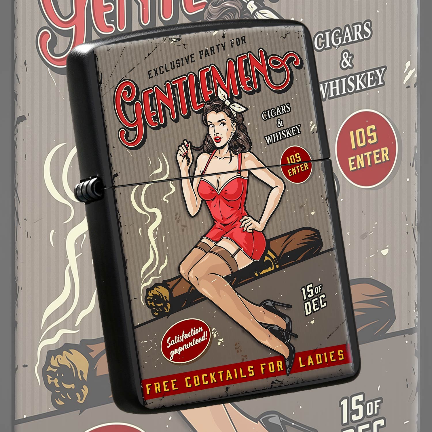 Isqueiro Vintage com Estampa d - Vintage Collectible Posters avaliação e preço